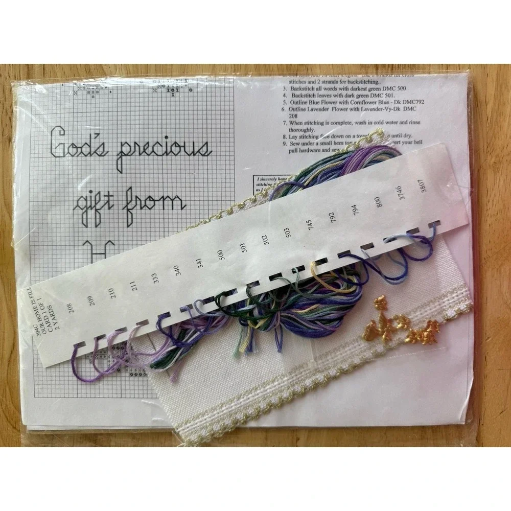 Sandi Phipps Cross Stitch Kit #304 C ~ Our Home Is Filled Bell Pull‎